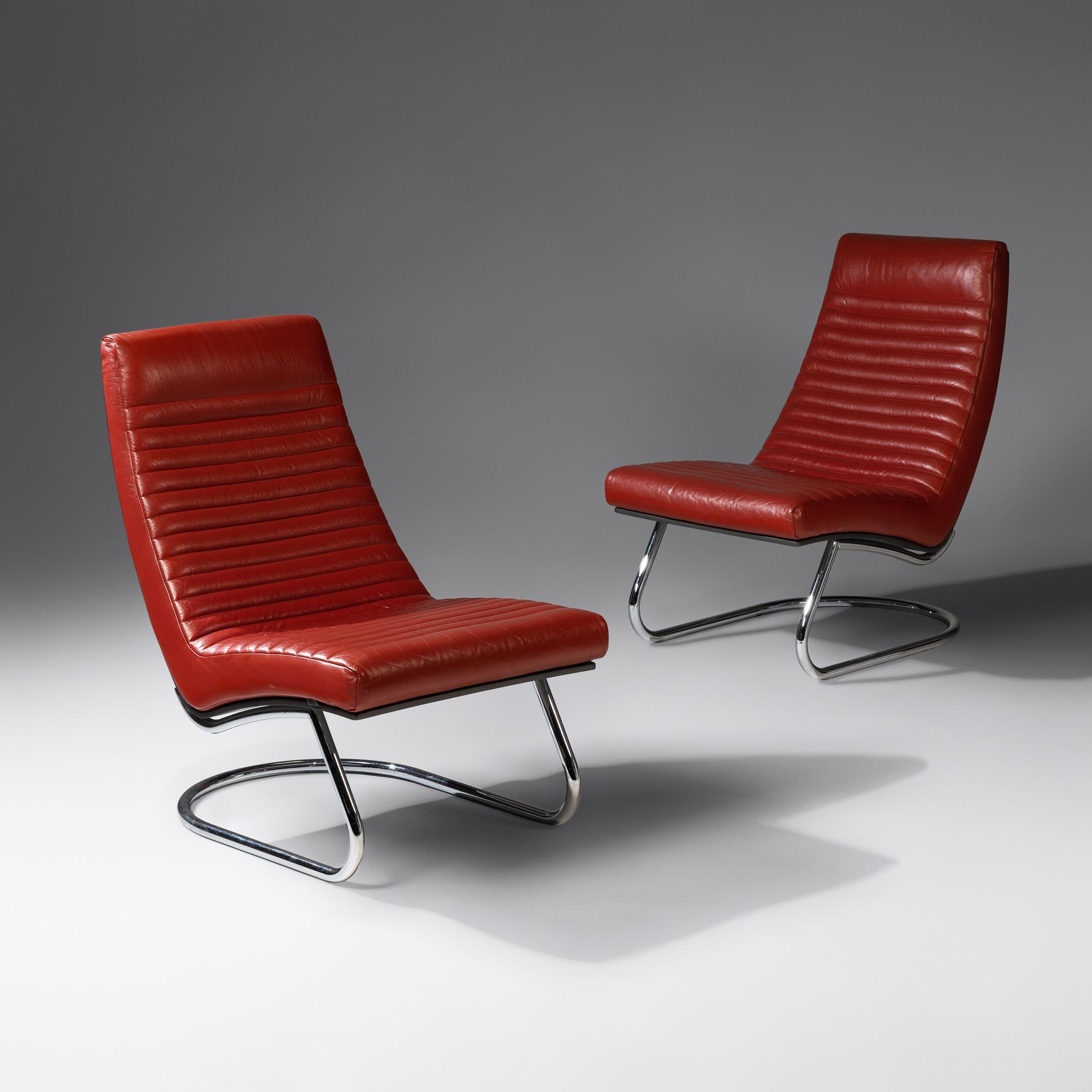Pair of Cantilevered Lounge Chairs, c. 1970 Leolux, Netherlands