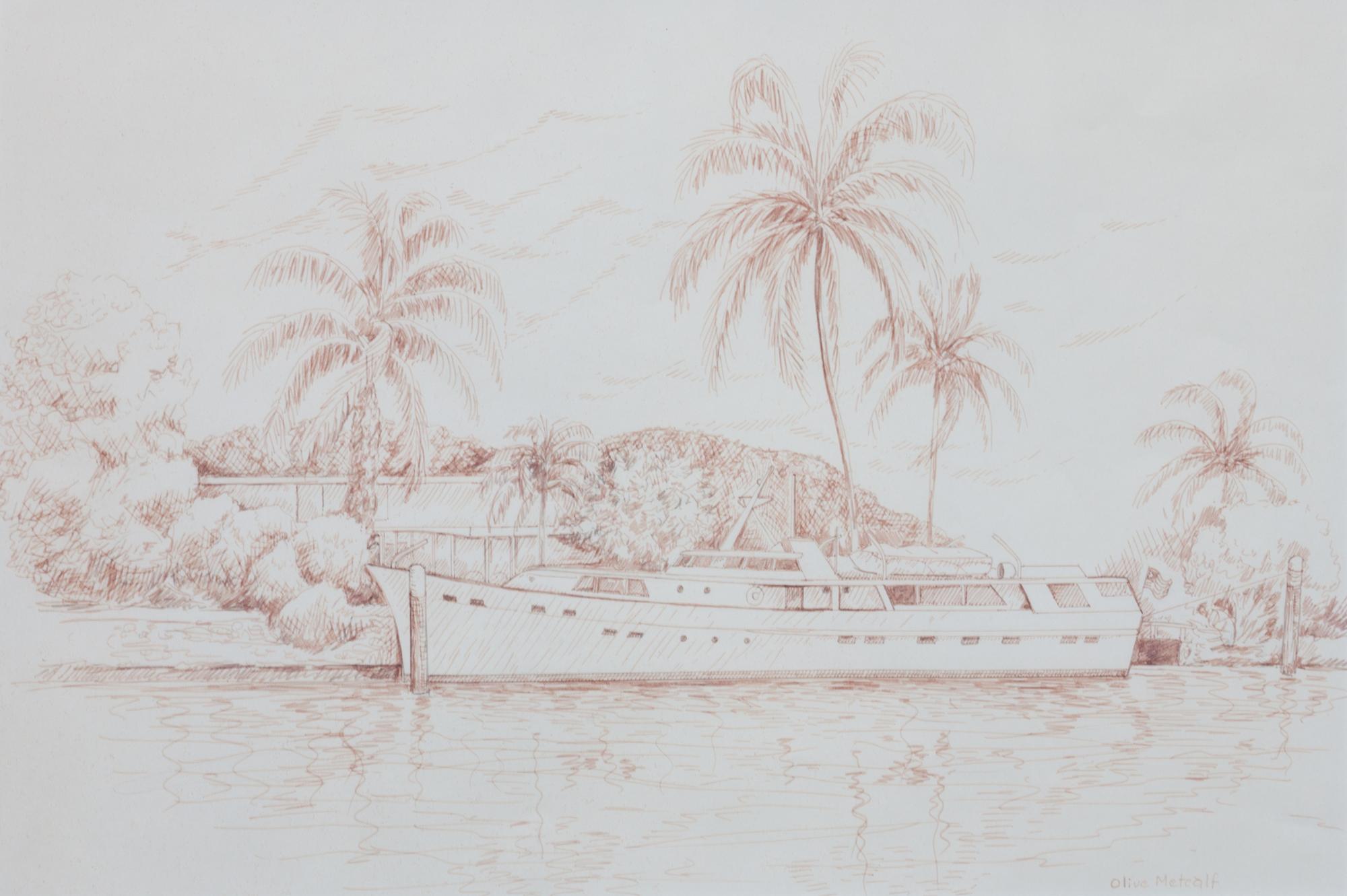Olive Metcalf, (20th century), Boat in the Tropics