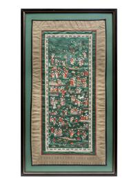 Six Chinese Embroidered Silk Panels