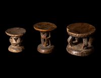 Three Tonga Wood Stools