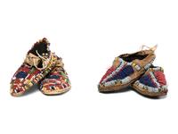 Sioux Child's Beaded Hide Moccasins