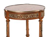 An Empire Style Inlaid Walnut and Bronze Mounted Side Table