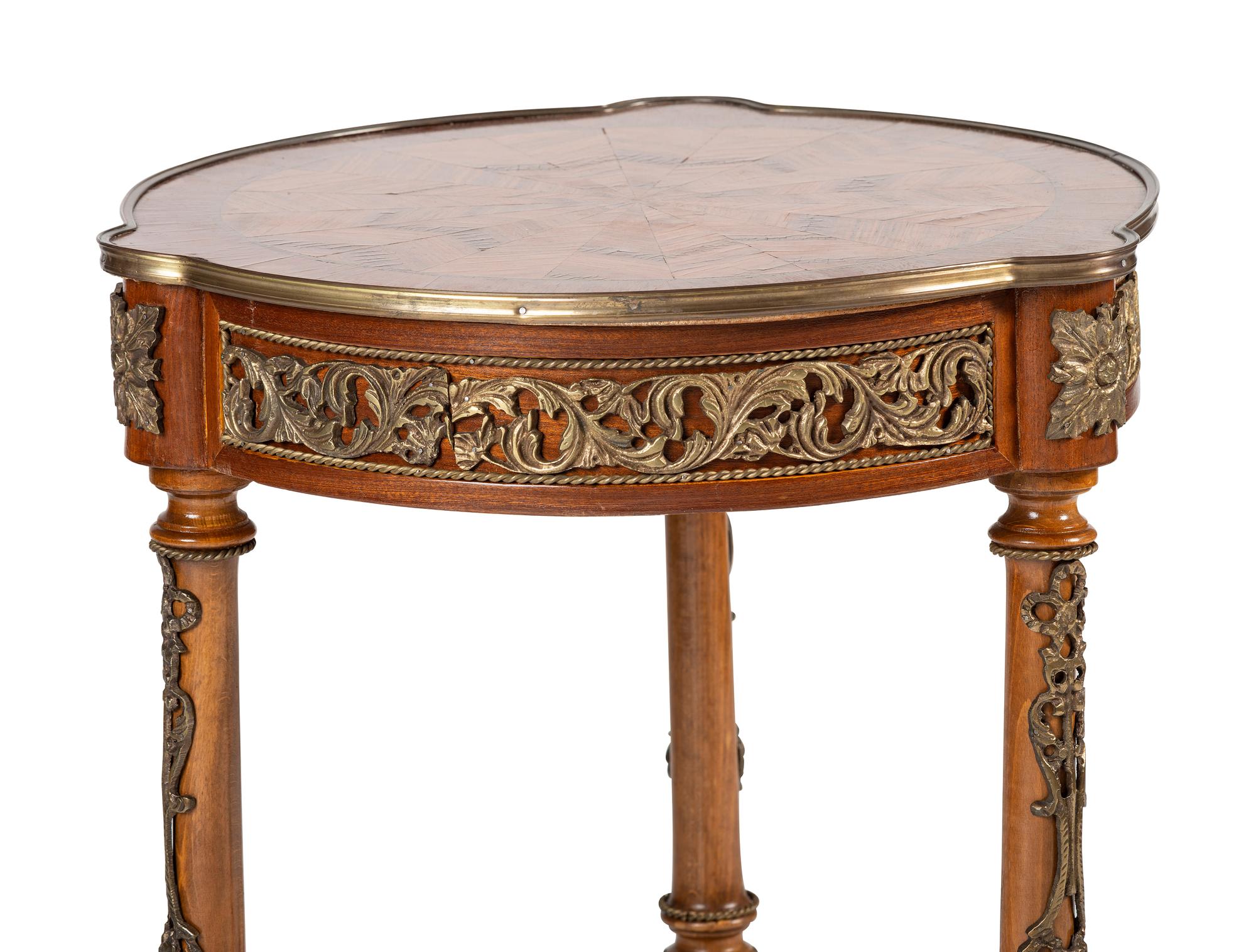 An Empire Style Inlaid Walnut and Bronze Mounted Side Table