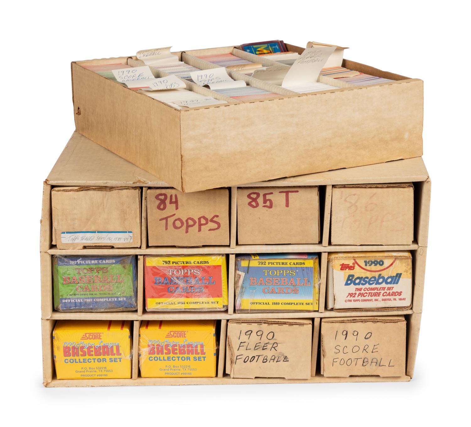 A Large Group of Assorted 1980s-90s Baseball and Football Cards Including Factory Sets,