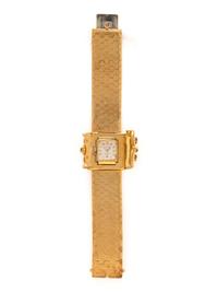 ROLEX, YELLOW GOLD AND MULITIGEM HIDDEN DIAL BRACELET WATCH