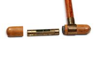 A Brass Mounted Beech Carpenter's 'System' Walking Stick