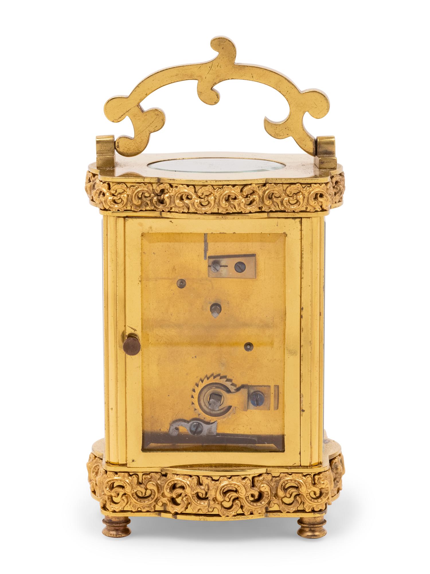 A French Gilt Metal Carriage Clock