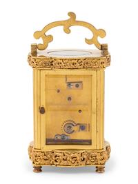 A French Gilt Metal Carriage Clock