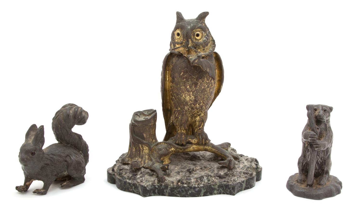 A Gilt Bronze Inkwell Height 6 1/4 inches. — 20TH CENTURY