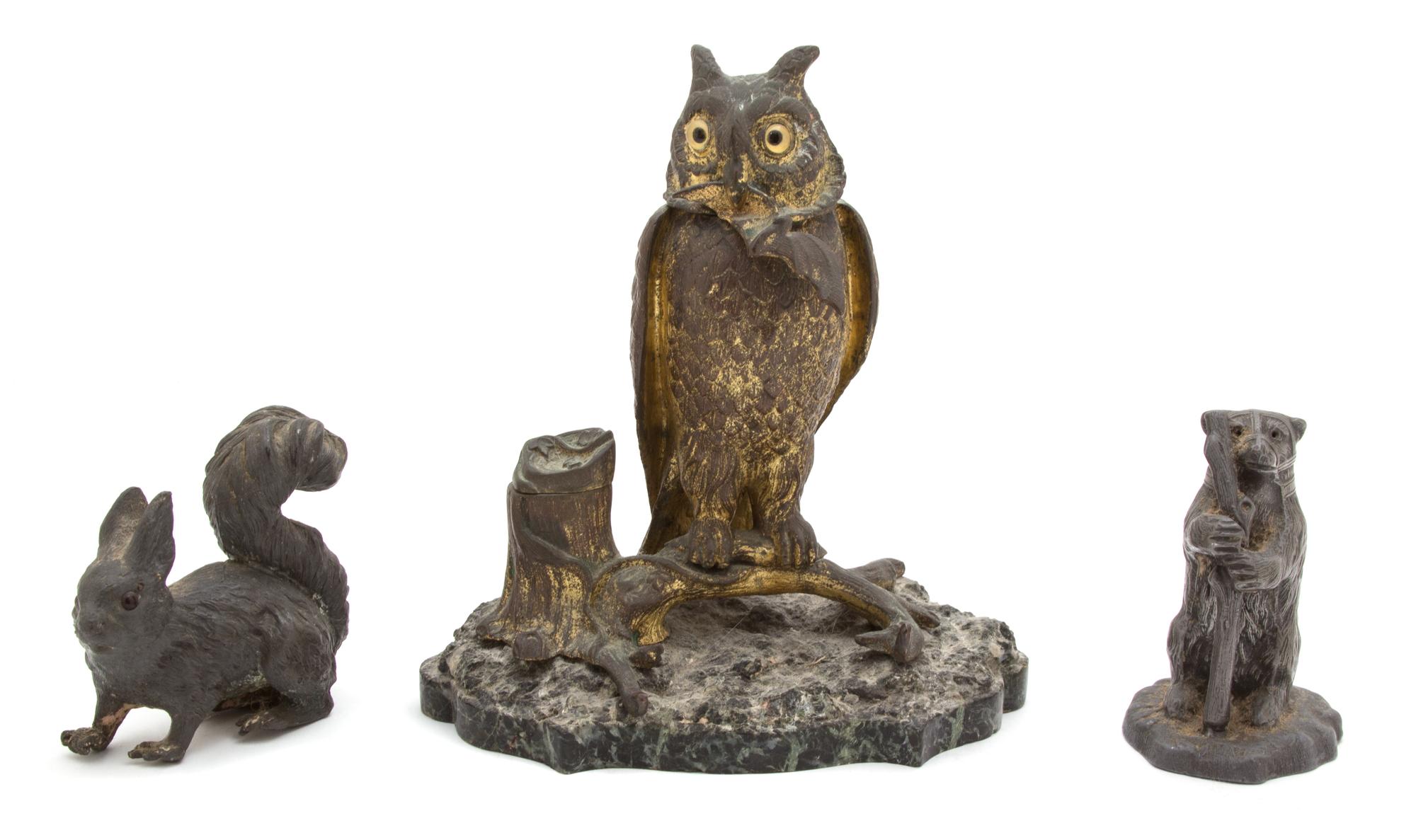 A Gilt Bronze Inkwell Height 6 1/4 inches. — 20TH CENTURY