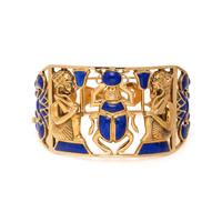 LAPIS LAZULI AND YELLOW GOLD BANGLE BRACELET