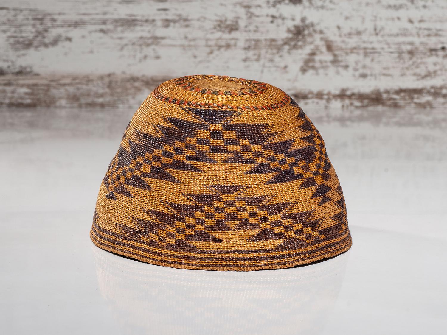 Modoc Polychrome Basketry Hat