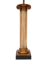 A Pair of Murano Glass and Giltwood Column-Form Table Lamps