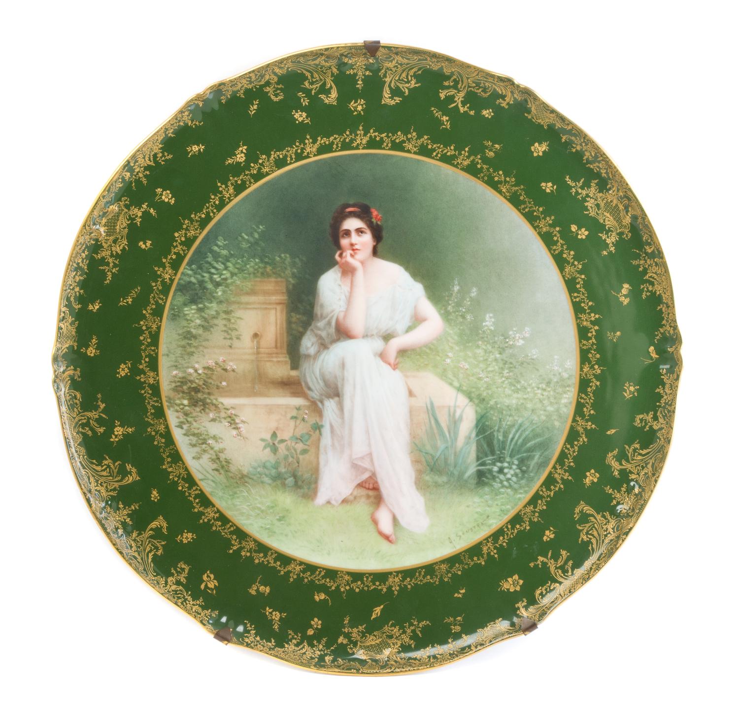 A Haviland Limoges Porcelain Charger Diameter 18 inches.
