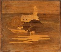Set of Four Inlaid Nesting Tables