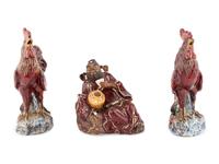 Three Chinese Shiwan Glazed Stoneware Figures