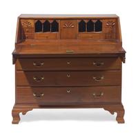 A Chippendale Shell-Carved Mahogany Slant-Front Desk