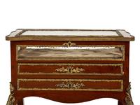 A Louis XV Style Gilt Bronze Mounted Mahogany Vitrine Table