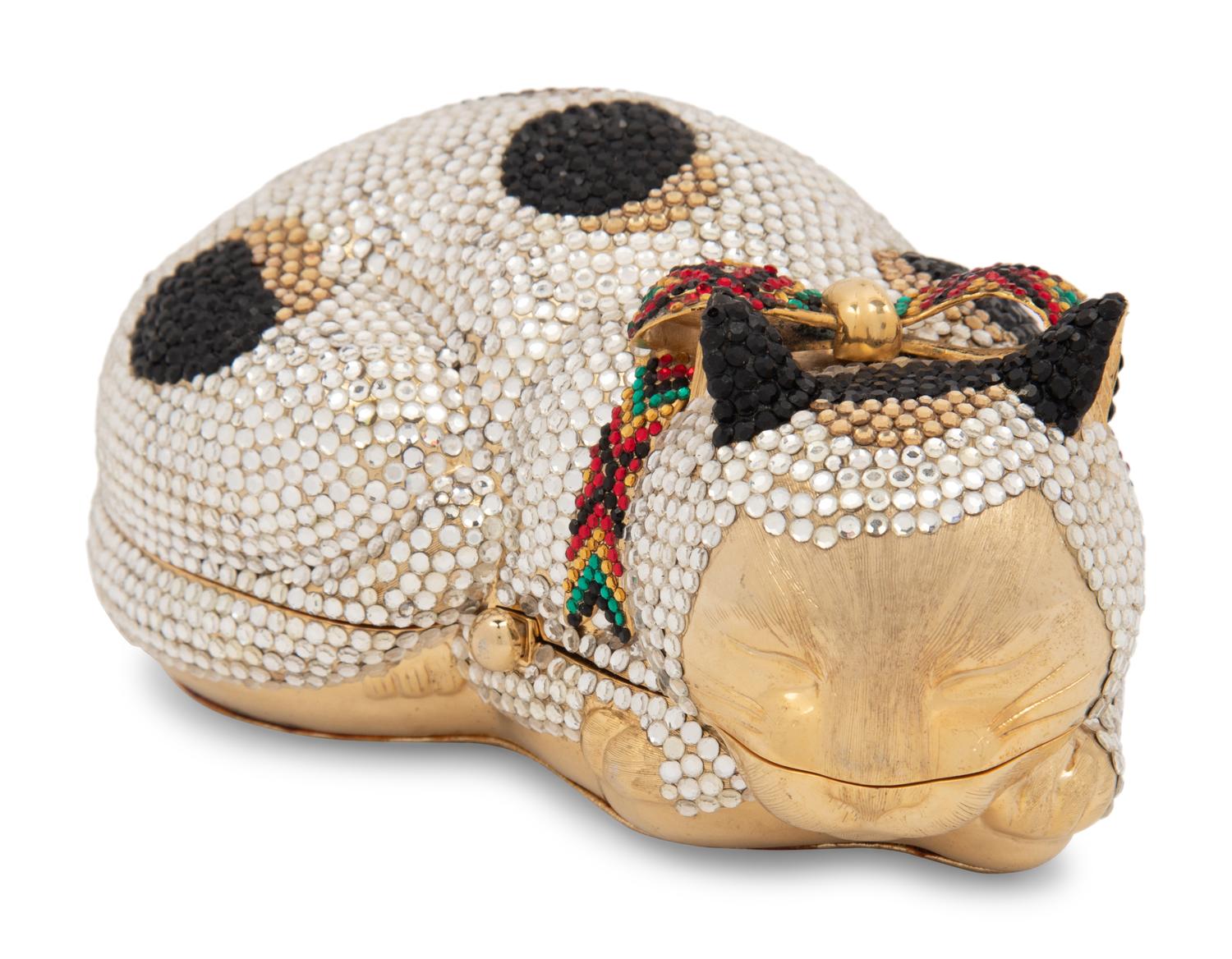 Judith Leiber Sleeping Cat Minaudière, 1980s