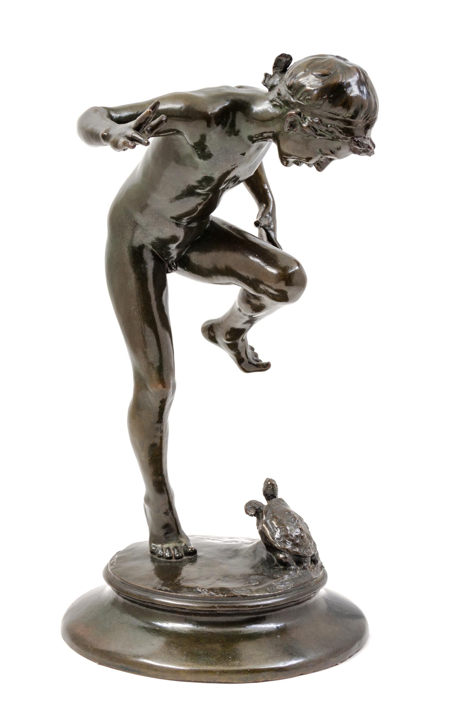 An American Bronze Figural Group, Henri Crenier (1873-1948) Height 19 3/4 inches.
