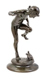 An American Bronze Figural Group, Henri Crenier (1873-1948) Height 19 3/4 inches.