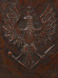 A Continental Carved Wood Panel of Spread Winged Crowned Eagle