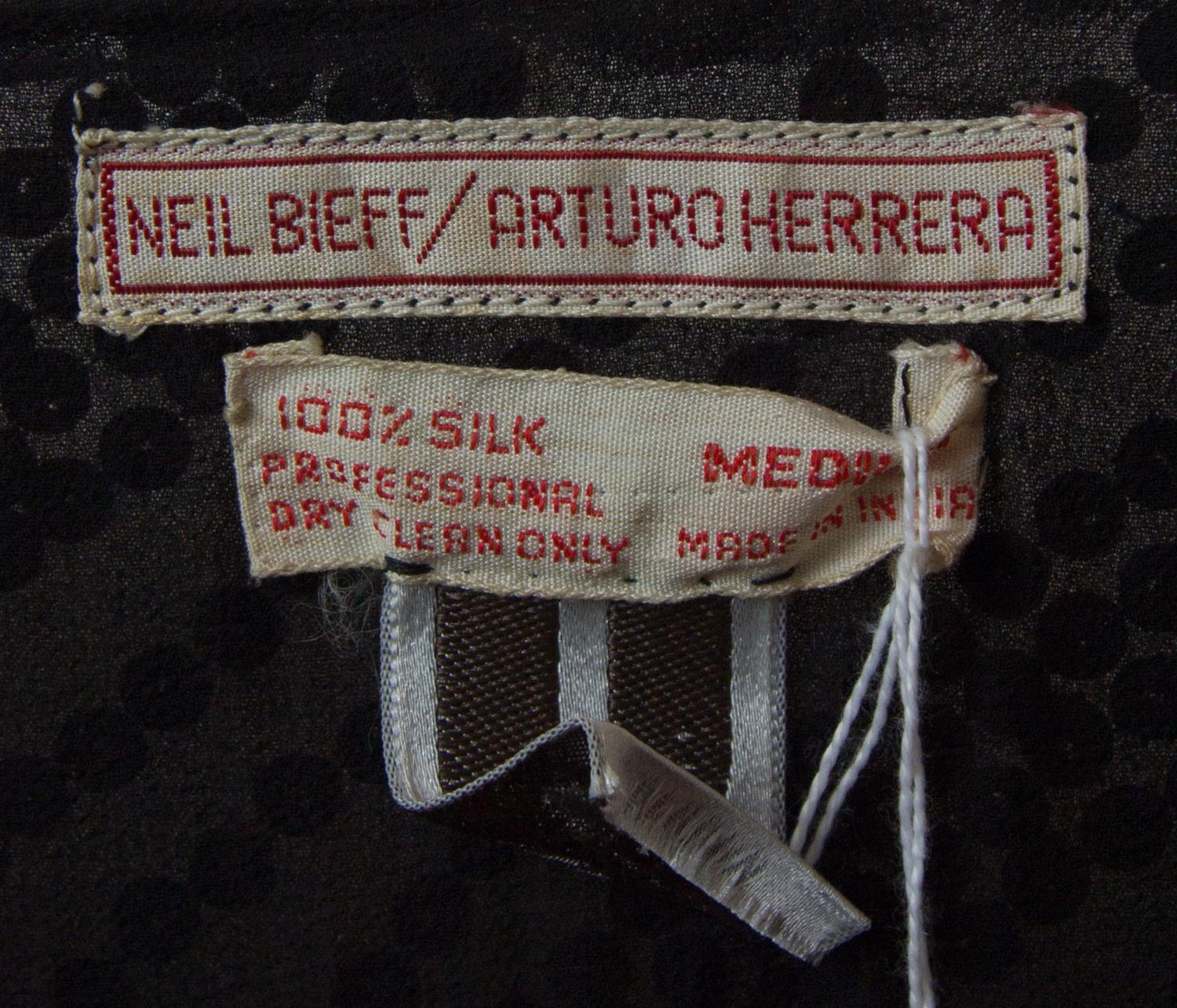 A Neil Bieff/Arturo Herrera Black Silk and Sequin Cocktail Dress,