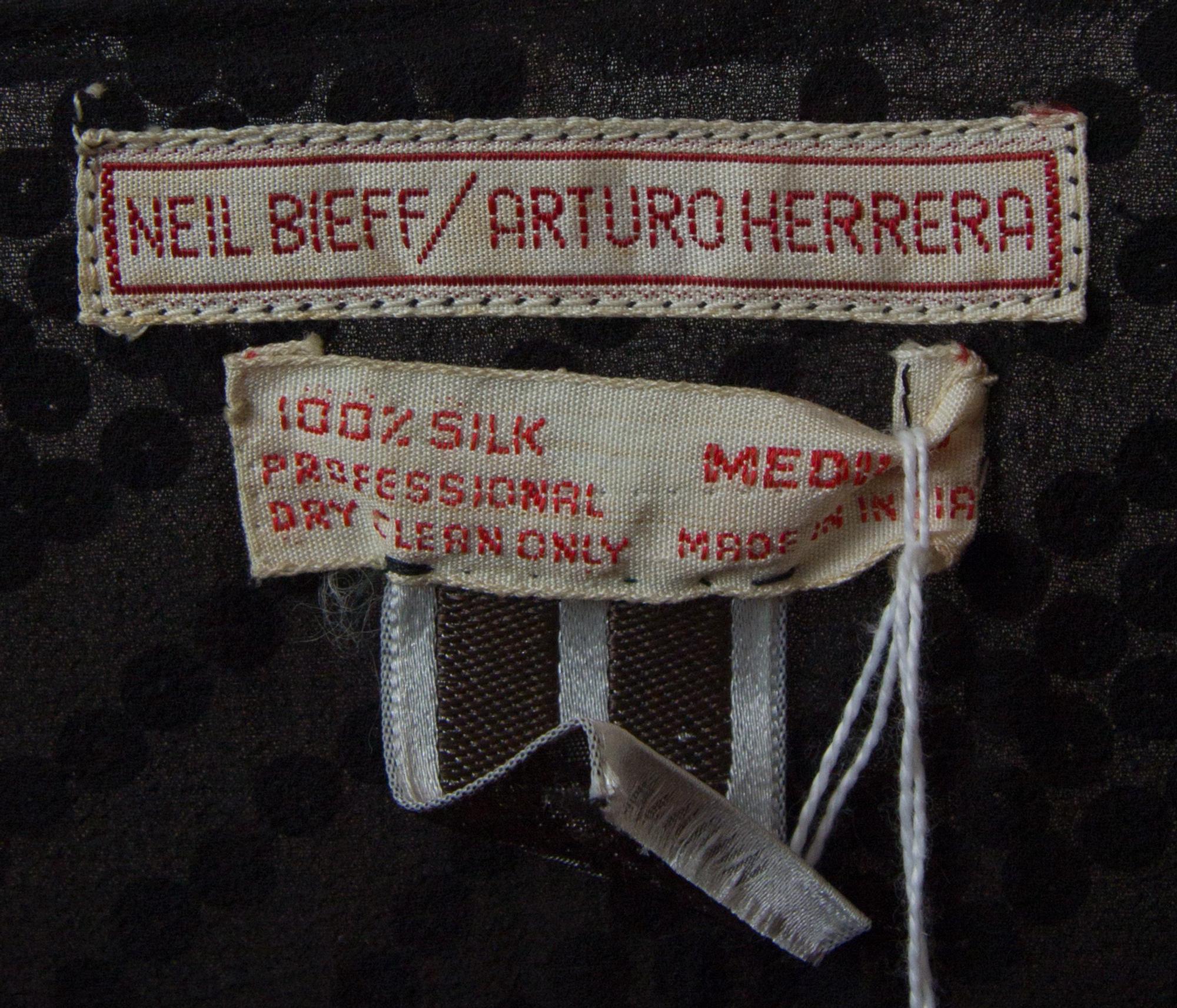 A Neil Bieff/Arturo Herrera Black Silk and Sequin Cocktail Dress,