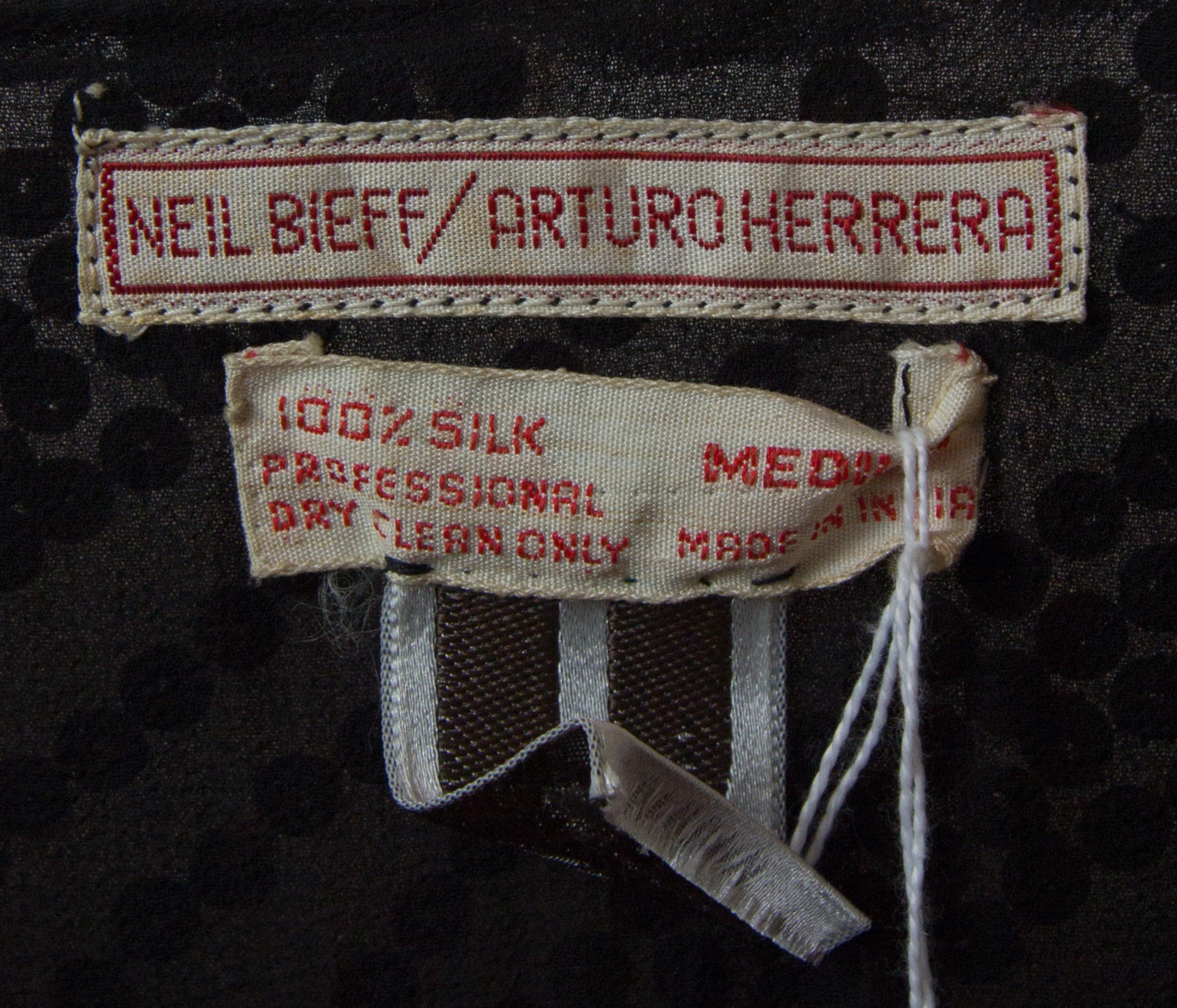 A Neil Bieff/Arturo Herrera Black Silk and Sequin Cocktail Dress,