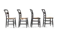 A Set of Four Stencil and Parcel Gilt Decorated Rush-Seat Hitchcock Side Chairs
