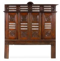 A French Oak Headboard Height 79 3/4 x width 74 inches. — BRITTANY, INCORPORATING 19TH CENTURY ELEMENTS