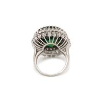 GREEN TOURMALINE AND DIAMOND RING