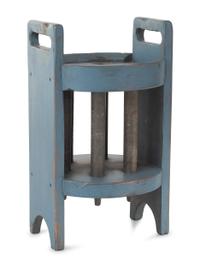 Two Painted Wood and Metal Candle Molds and Two Wood Candle Drying Racks