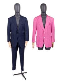Three Tom Ford Menswear Items: One Two-Piece Suit and One Pink Jacket, 2000s