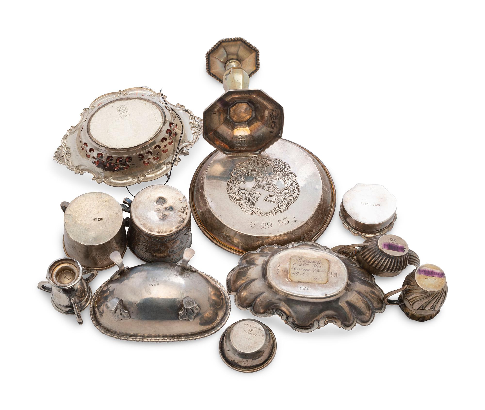 A Collection of Miniature and Small Silver Table Articles