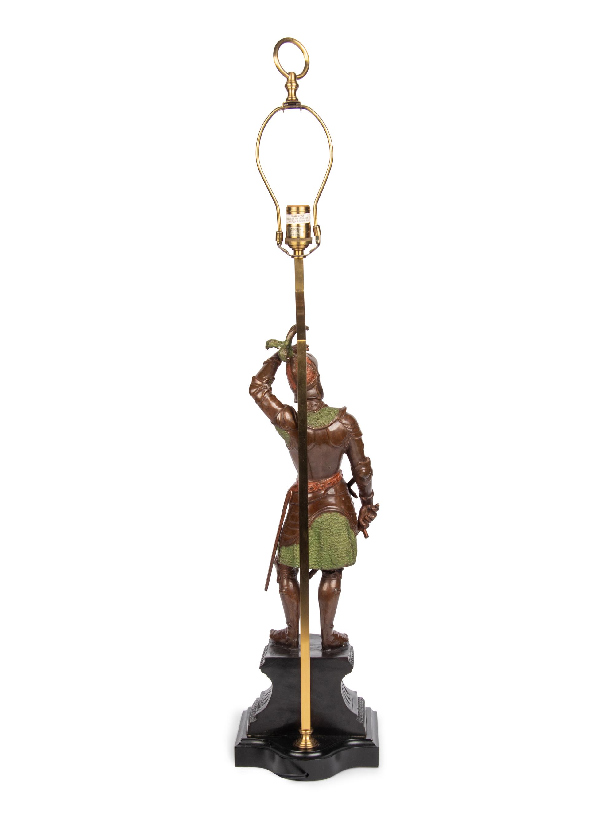 A Continental Cold Painted Bronze Figural Lamp