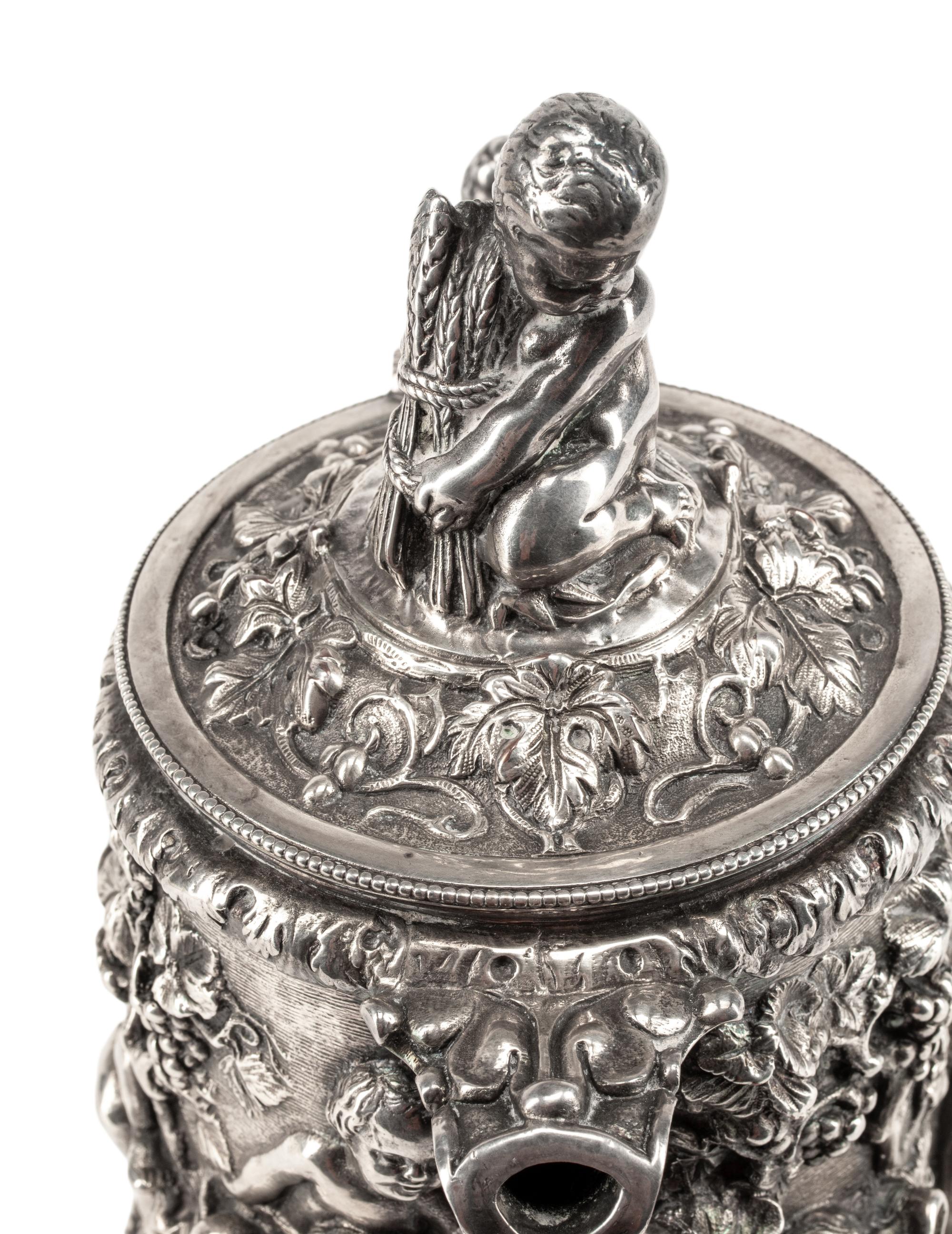 A Continental Silver-Plate Tankard