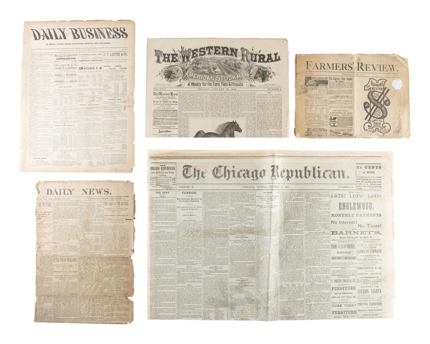 [ADVERTISING]. A group of 19th-century advertisements, stock certificates, and miscellaneous ephemera.
