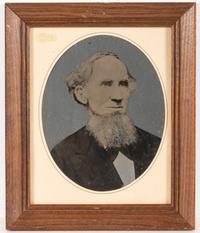 [EARLY PHOTOGRAPHY - PORTRAITURE]. A group of 10 folk art hand-painted tintypes of individual men, women, and couples, including: