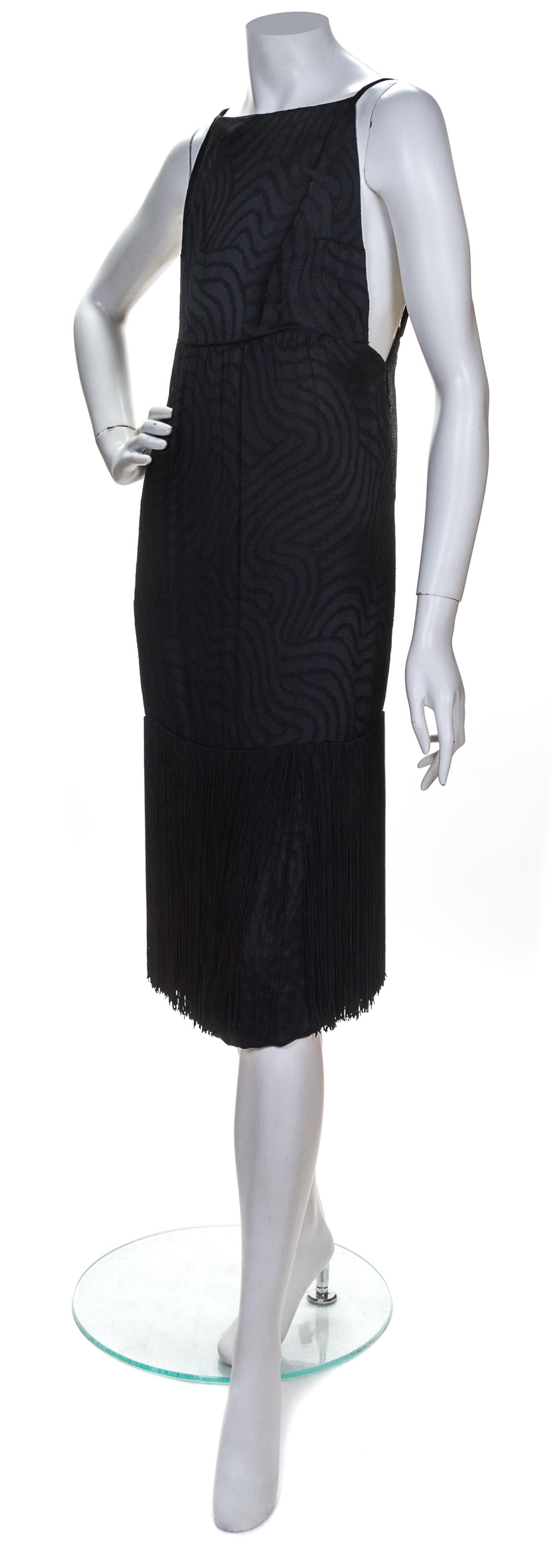A Givenchy Black Silk Backless Dress,