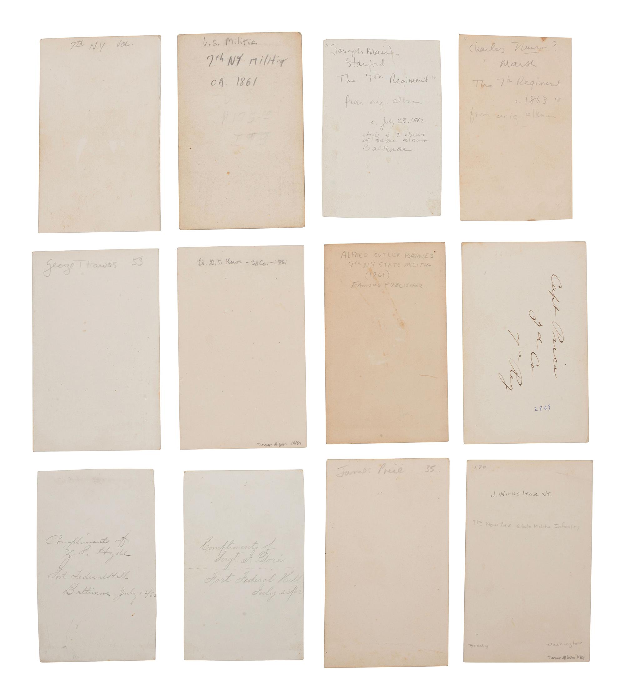 [CIVIL WAR]. A group of 22 CDVs of members of the 7th New York State Militia, Cos. A, B, and C.