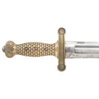 Rare Early Production Ames Model 1832 Heavy Artillery Saber & Scabbard Dated 1833 with an S HUSE Marked Hilt