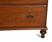 An Anglo-Indian Brass Mounted Mahogany Campaign Chest