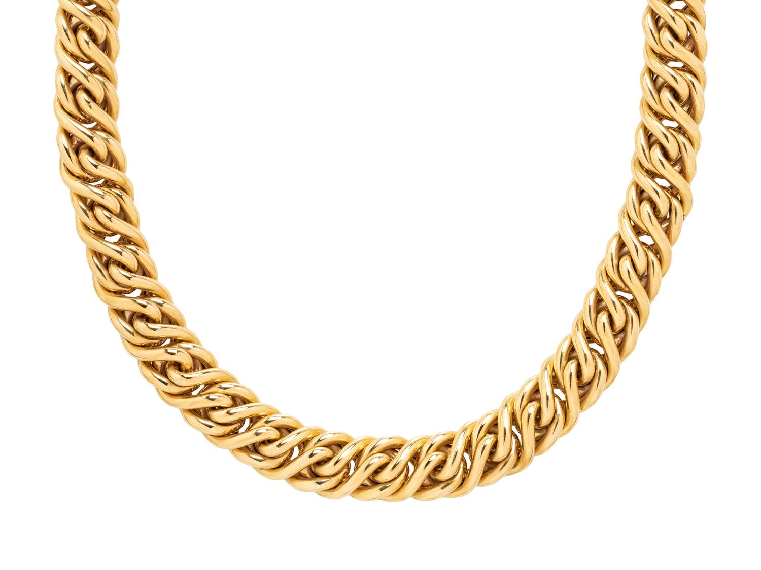 NICOLIS COLA, YELLOW GOLD FANCY LINK NECKLACE