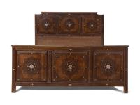 A Syrian Mother-of-Pearl Inlaid Walnut Bed