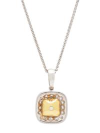 FANCY LIGHT YELLOW DIAMOND AND DIAMOND PENDANT/NECKLACE