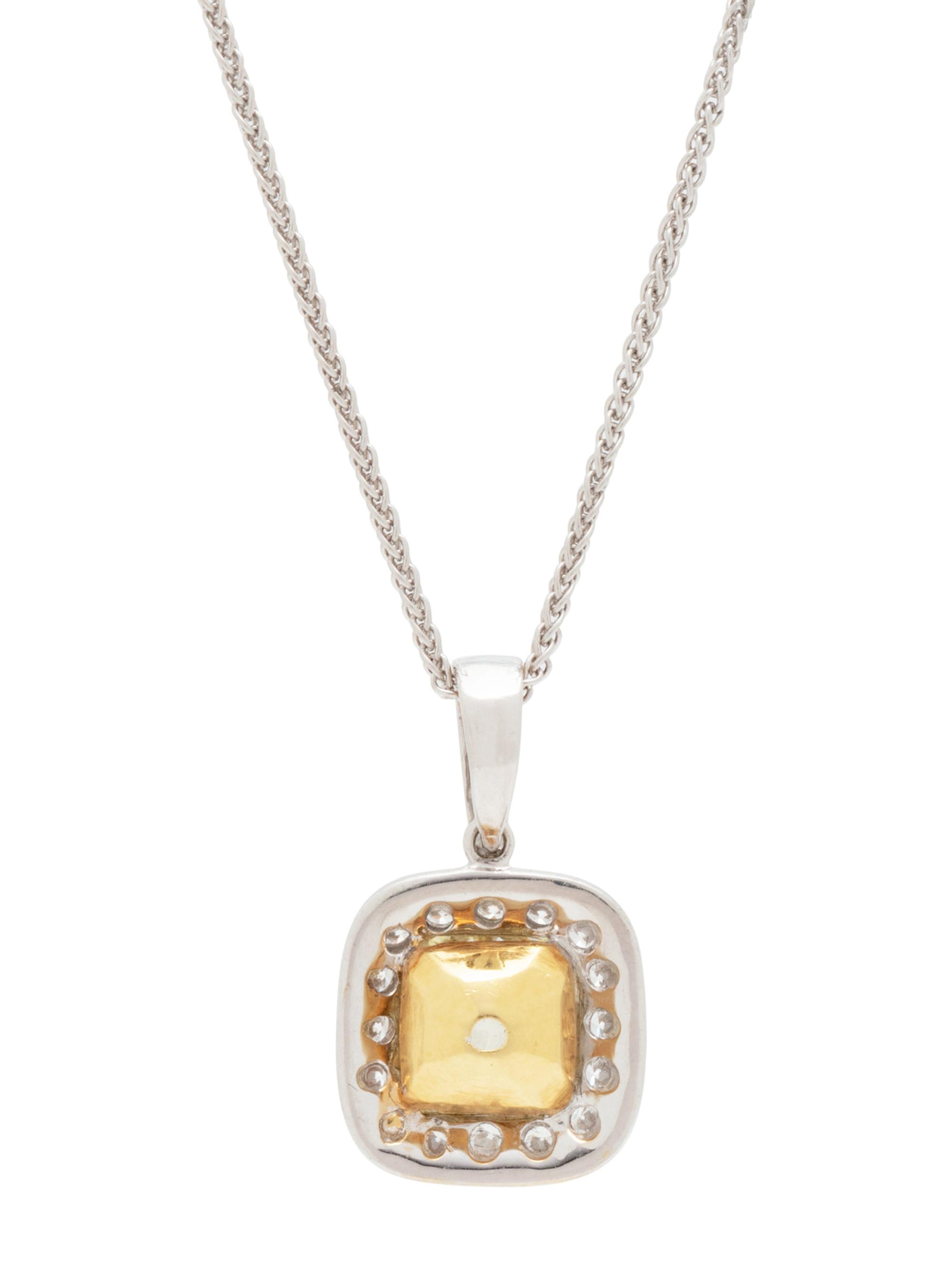FANCY LIGHT YELLOW DIAMOND AND DIAMOND PENDANT/NECKLACE