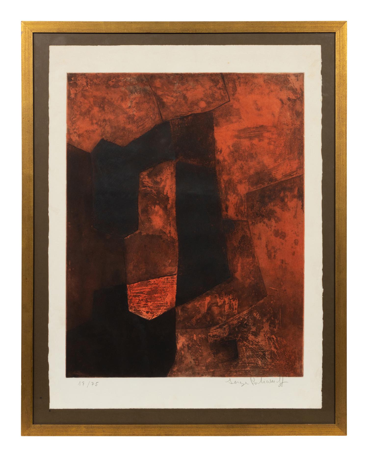 Composition brune et rouge
