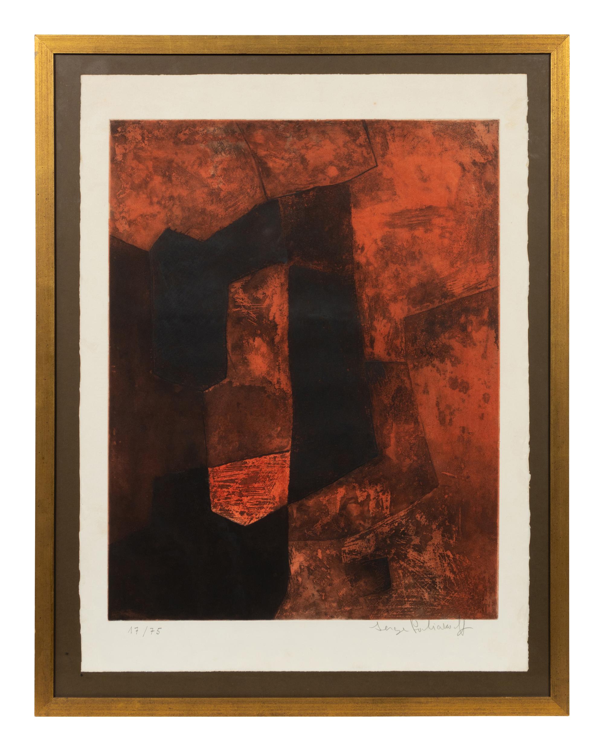 Composition brune et rouge