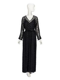 La Mendola, Black Cut Velvet Dress